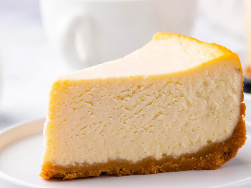 Creamy cheesecake with graham crust at Blue Ocean Basket, a Fast-Food Restaurant in Hamden